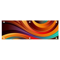 Abstract Colorful Background Wavy Banner and Sign 6  x 2 