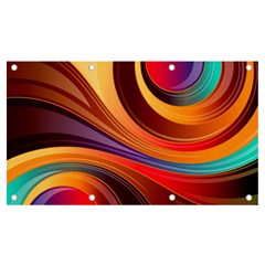 Abstract Colorful Background Wavy Banner and Sign 7  x 4 