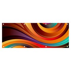 Abstract Colorful Background Wavy Banner and Sign 8  x 3 