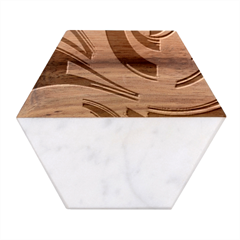 Abstract Colorful Background Wavy Marble Wood Coaster (Hexagon) 