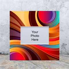 Abstract Colorful Background Wavy White Box Photo Frame 4  x 6 