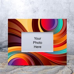 Abstract Colorful Background Wavy White Tabletop Photo Frame 4 x6 