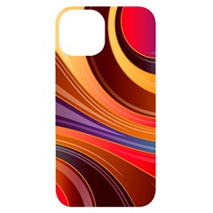 Abstract Colorful Background Wavy iPhone 14 Black UV Print Case