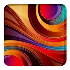 Abstract Colorful Background Wavy Square Glass Fridge Magnet (4 pack)