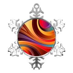 Abstract Colorful Background Wavy Metal Small Snowflake Ornament