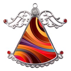 Abstract Colorful Background Wavy Metal Angel with Crystal Ornament