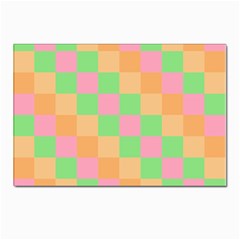 Checkerboard Pastel Squares Postcard 4 x 6  (pkg Of 10) by Grandong