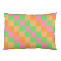 Checkerboard Pastel Squares Pillow Case (two Sides) by Grandong