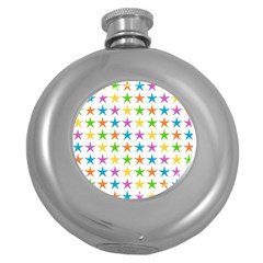 Star Pattern Design Decoration Round Hip Flask (5 Oz) by Apen