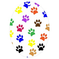 Pawprints Paw Prints Paw Animal Uv Print Acrylic Ornament Oval by Apen