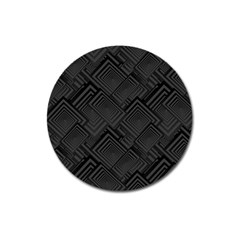 Diagonal Square Black Background Magnet 3  (round) by Apen