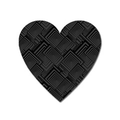 Diagonal Square Black Background Heart Magnet by Apen