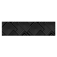 Diagonal Square Black Background Oblong Satin Scarf (16  X 60 )
