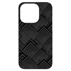 Diagonal Square Black Background Iphone 14 Pro Black Uv Print Case by Apen