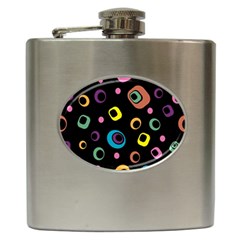 Abstract Background Retro 60s 70s Hip Flask (6 Oz) by Apen