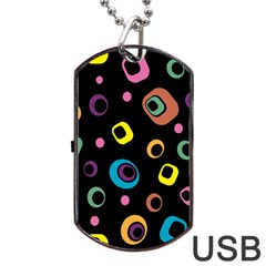 Abstract Background Retro 60s 70s Dog Tag Usb Flash (one Side) by Apen