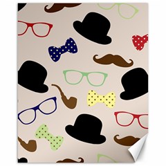 Moustache Hat Bowler Bowler Hat Canvas 16  X 20  by Apen