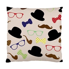 Moustache Hat Bowler Bowler Hat Standard Cushion Case (two Sides) by Apen