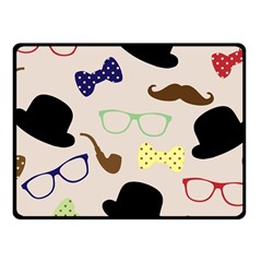 Moustache Hat Bowler Bowler Hat Fleece Blanket (small) by Apen