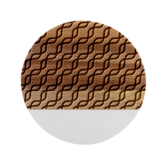 Diagonal Stripe Pattern Marble Wood Coaster (round)