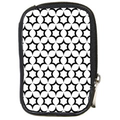 Pattern Star Repeating Black White Compact Camera Leather Case