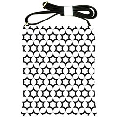 Pattern Star Repeating Black White Shoulder Sling Bag by Apen