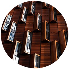 Abstract Architecture Building Business Wooden Puzzle Round