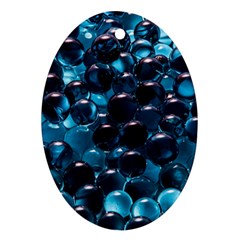 Blue Abstract Balls Spheres Ornament (oval)
