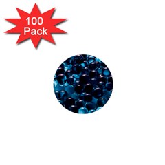 Blue Abstract Balls Spheres 1  Mini Buttons (100 Pack) 