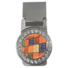 Blue White Orange And Brown Container Van Money Clips (cz)  by Amaryn4rt