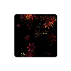 Christmas Background Motif Star Square Magnet by Amaryn4rt