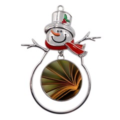 Book Screen Climate Mood Range Metal Snowman Ornament by Amaryn4rt