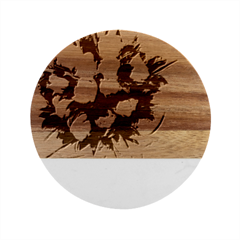Bouquet Flowers Roses Decoration Marble Wood Coaster (round)