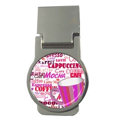 Coffee Cup Lettering Coffee Cup Money Clips (round)  by Amaryn4rt