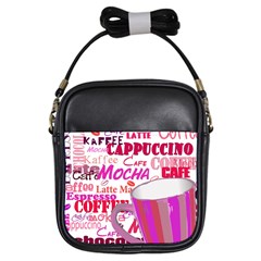 Coffee Cup Lettering Coffee Cup Girls Sling Bag by Amaryn4rt