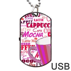 Coffee Cup Lettering Coffee Cup Dog Tag Usb Flash (one Side) by Amaryn4rt