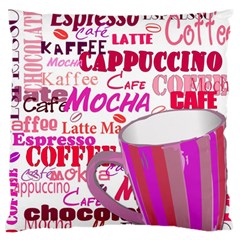 Coffee Cup Lettering Coffee Cup Standard Premium Plush Fleece Cushion Case (one Side) by Amaryn4rt