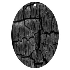 Coal Charred Tree Pore Black Uv Print Acrylic Ornament Oval