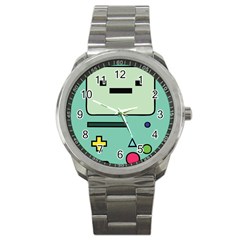 Adventure Time Beemo Bmo Illustration Cartoons Sport Metal Watch