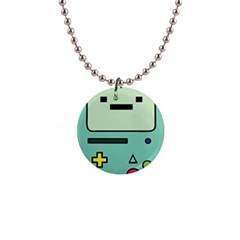 Adventure Time Beemo Bmo Illustration Cartoons 1  Button Necklace by Sarkoni