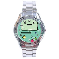 Adventure Time Beemo Bmo Illustration Cartoons Stainless Steel Analogue Watch