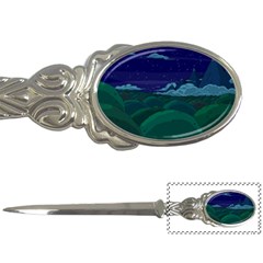 Adventure Time Cartoon Night Green Color Sky Nature Letter Opener