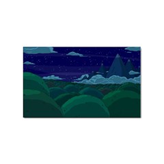 Adventure Time Cartoon Night Green Color Sky Nature Sticker Rectangular (10 pack)