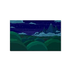 Adventure Time Cartoon Night Green Color Sky Nature Sticker Rectangular (100 pack)