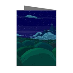 Adventure Time Cartoon Night Green Color Sky Nature Mini Greeting Cards (Pkg of 8)