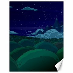 Adventure Time Cartoon Night Green Color Sky Nature Canvas 12  x 16 