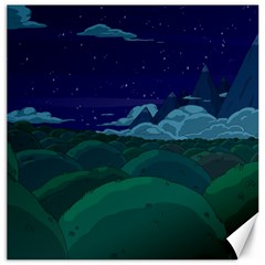 Adventure Time Cartoon Night Green Color Sky Nature Canvas 16  x 16 