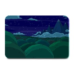 Adventure Time Cartoon Night Green Color Sky Nature Plate Mats