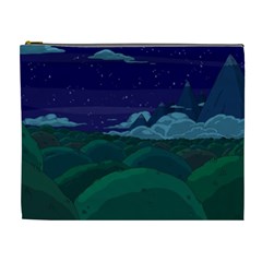 Adventure Time Cartoon Night Green Color Sky Nature Cosmetic Bag (xl) by Sarkoni
