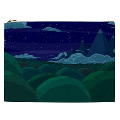 Adventure Time Cartoon Night Green Color Sky Nature Cosmetic Bag (xxl)